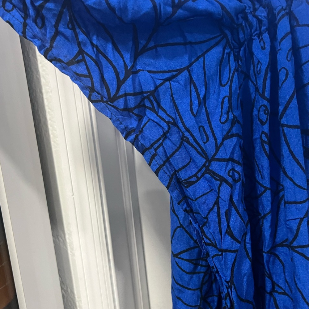 Stylish Blue Leaf Women's Swim cover One Piece - Picture 4 of 5
